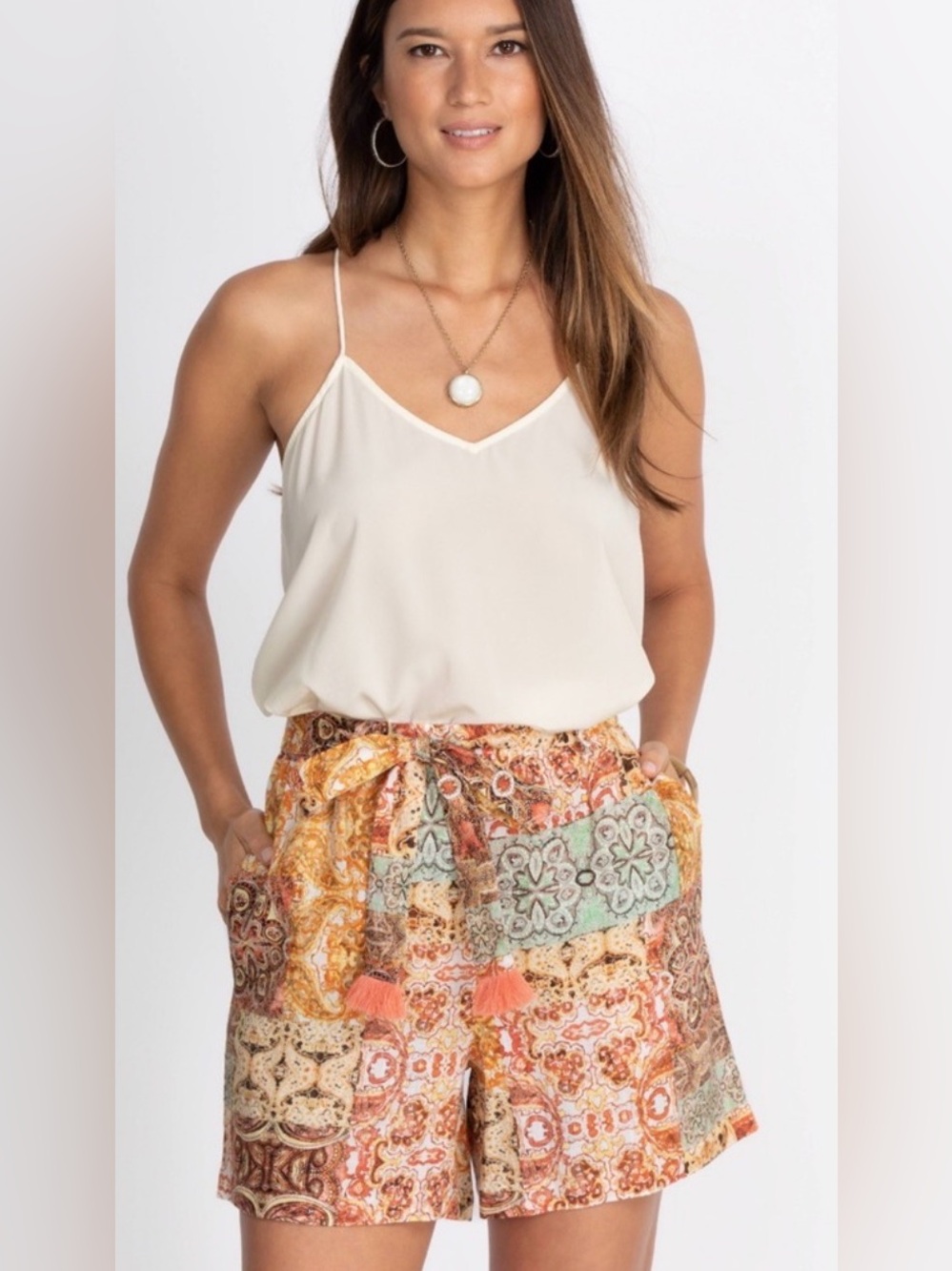Printed Tie-Waist Women’s Shorts - Multi